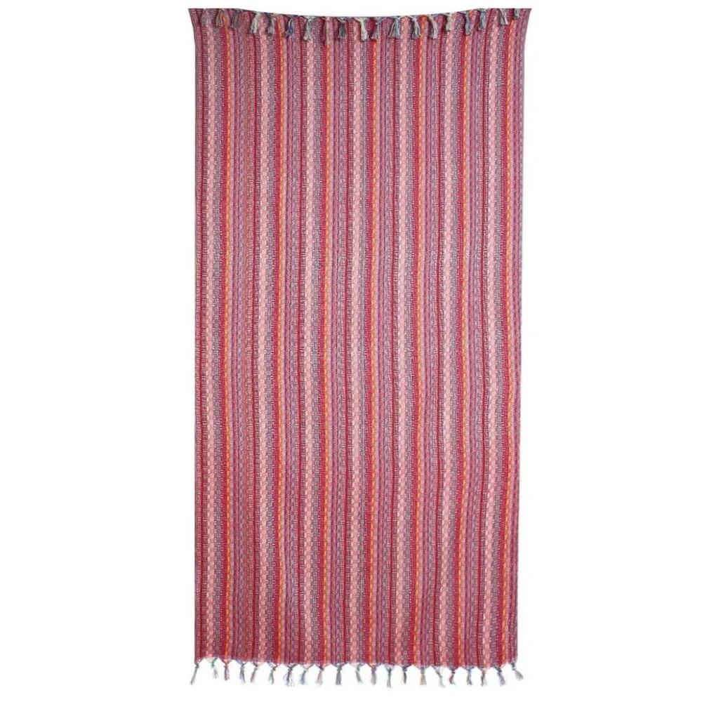 4 Red Bohemian Towels - 100% Turkish Cotton Beach Bath Towel